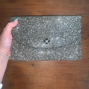 Kate Spade Silver Sparkle Clutch